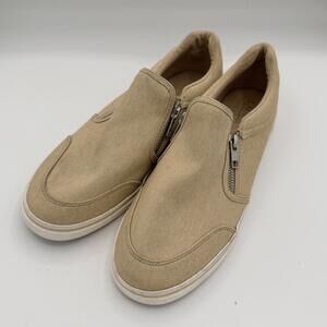 Lauren Ralph Lauren Women's 10B Jeorgia Beige Zip Slip-On Sneaker Loafer